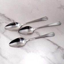 Vintage Oneida Community Plate Deauville Art Deco 1929 Place Spoons, Set of 3 picture