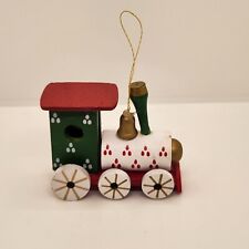 Wood Train Christmas Tree Ornament Vintage picture