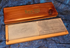 Vintage Hall's Arkansas Oilstone Soft & Hard Combo in Cedar Box picture