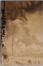 Vintage 1910s Real Photo RPPC Postcard Artistic FIRE SCENE / Location Unknown picture