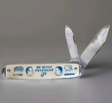 Vtg 1972 Nixon Agnew President Re-Elect USA Stamped Advertising Pocket Knife picture
