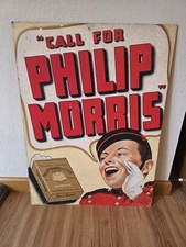 Rare Vintage 1930s Philip Morris Cigarettes Johnny Bellhop Heavy Cardboard Sign picture
