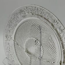 CLEAR INDIANA GLASS DAISY DIVIDED GRILL PLATE - 10.5” picture