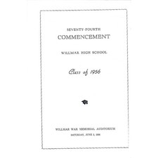 1956 Willmar High School Commencement Program Willmar MN L3-3 picture