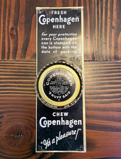 Copenhagen Vintage Metal Sign With Lid Cutter ‘S Nuff Said Gas Oil Man Cave picture