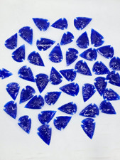 Handmade Blue Obsidian Glass Arrowhead Small Knapped Style Points Lot. picture