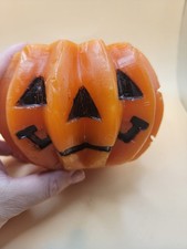 Vintage Two Sides Jack O Lantern Pumpkin Candle Halloween Decoration Unburnt picture