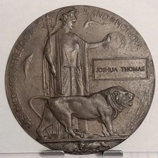 WWI WW1 British “Dead Man’s Penny” Named To Joshua Thomas picture