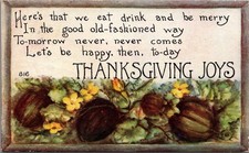 1914 Thanksgiving Joys F.A. Owen Co. Postcard - Gourds & Flowers picture
