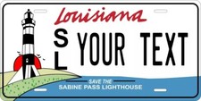 Louisiana Sabine Custom State License Plate Personalized 12