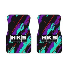 Retro 90's JDM HKS Design Car Mats (2x Front), Motorsports Racing Inspired picture