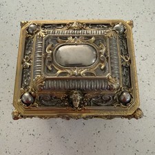 Erhard & Sohne Vintage Ornate Gilt Jewelry Casket - Made in West Germany picture