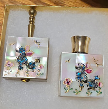 Vintage 1950s Marhill Mother of Pearl Poodle Pill Box & Atomizer - Swarovski picture