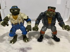 1993 Playmates Toys TMNT Lot of 2. “Leo as the Wolfman + Mike as Frankenstein” picture
