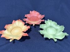 Set Of 3 PARTYLITE Autumn Whispering Leaves Tea Light Candle Holders P7597 picture