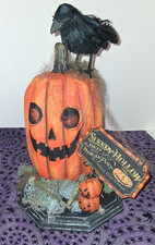 OOAK Hand Painted Paper Mac Halloween Center Piece HandMade Decor picture