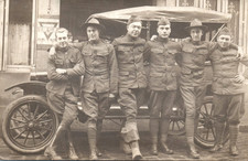 WWI American Army Soldiers Automobile Real Photo Postcard RPPC picture