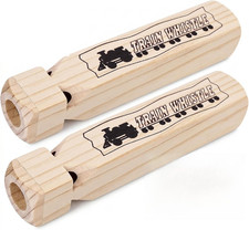 2 PCS Kids Wooden Train Whistles, Train Whistle 4, Tone 7.3