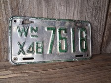 RARE 1948 Washington State MOTORCYCLE License Plate 7618- Indian Harley Triumph  picture