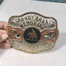 Randy Barr Memorial Solid Bronze Gist Trophy Belt Buckle 2009 Champion picture