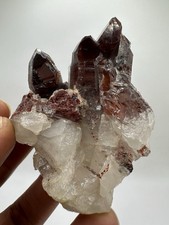 Hematite included Druzy Phantom Quartz Cluster Orange River S.Africa picture