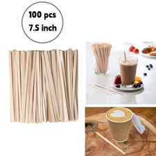 100 pcs Wooden Coffee Stirrers Disposable Wood Coffee/Beverage Sticks 7.5