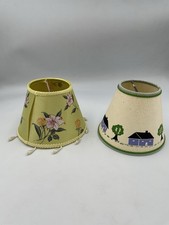 3 Vtg 1980s 5” Clip On Mini Chandelier Paper Lamp Shades picture