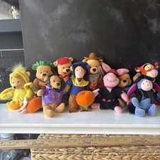 Vintage 1999 Disney Store Winnie The Pooh Mini Bean Bag Plush Lot 11 NWT  picture