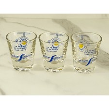 Southern Airways Airline Shot Glass 24th Anniversary 1949 - 1973 x3 New Vintage picture