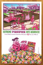 2005 Fruity Pebbles Cereal Bedrock Pink Print Ad/Poster 00s Kids Flintstones Art picture
