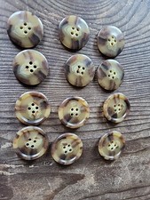 Lot 12 Buttons: Vintage Faux Tortoise Shell Brown-Raised Edge - SUPERIOR QUALITY picture