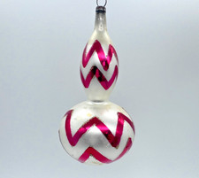 Rare VTG Mercury Glass Finial Christmas Ornament Double Form Teardrop 5