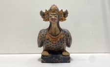 Unsigned Vintage Balinese Hand Carved Wood Mythical Bird Human Figure 16