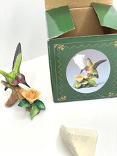 VINTAGE RUSS 15440 NATURE’S SONG HUMMINGBIRD PORCELAIN FIGURINE WITH BOX picture