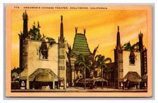 Hollywood CA California Grauman's Chinese Theater Posted 1945 Linen Postcard picture
