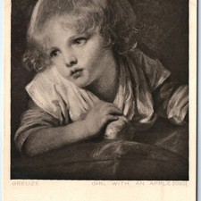c1910s London, UK National Gallery Girl Apple Painting Greuze Art Portrait A351 picture