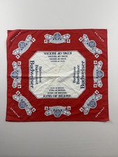 Vintage Budweiser King Of Beers Beer Bandana Scarf Handkerchief Cotton USA VTG picture