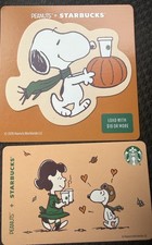 Starbucks USA NEW Snoopy Peanuts Card set of 2 2026 Gift Card picture