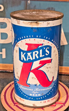 1958 KARL'S K BLUE FLAT TOP BEER CAN GRACE BROTHERS SANTA ROSA CALIFORNIA EMPTY picture