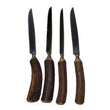 Solingen Baron Steak Knife Set 4 Germany Stainless Steel Antler Stag Horn MC picture
