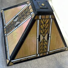 Tiffany Style Stained Glass Wheat Style Square Lamp Shade 17.75 X 17.75 #2 picture