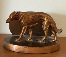 Art Deco Ronson Bronze Borzoi Dog Bookend Copper Tone picture