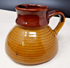 Vintage Bee Hive Shaped No Spill Brown Glaze Pottery 16oz Coffee Mug  Handmade picture