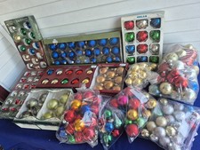 VINTAGE CHRISTMAS TREE GLASS ORNAMENTS MIXED LOT picture