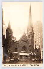 c1929 Calvary Baptist Church RPPC NYC NY 57th Street Midtown Manhattan Gothic picture