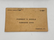 Ca 1940s Submarine diver business card Hebron Kentucky picture