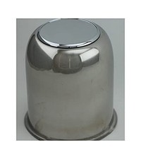 Stainless Steel Chrome Rounded Center Cap Cover for Trailer Wheel EZ Lube 3.1... picture