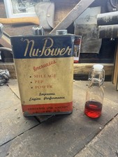 Vintage Rare Nu-Power Motor Oil can additive 1 Gallon PAPER LABEL petroliana picture