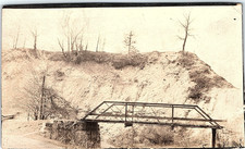 Vintage Postcard Rustic Footbridge Creek Real Photo Snapshot Antique picture