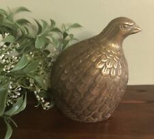 Vintage Brass Quail Patridge Grouse Bird Mid Century Modern Figurine Paperweight picture